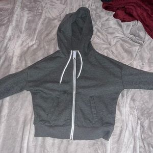 Gray cropped zip-up jacket